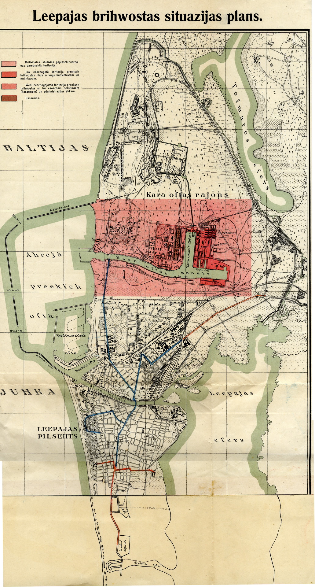 Tramvajs 1924. gada pilsētas kartē